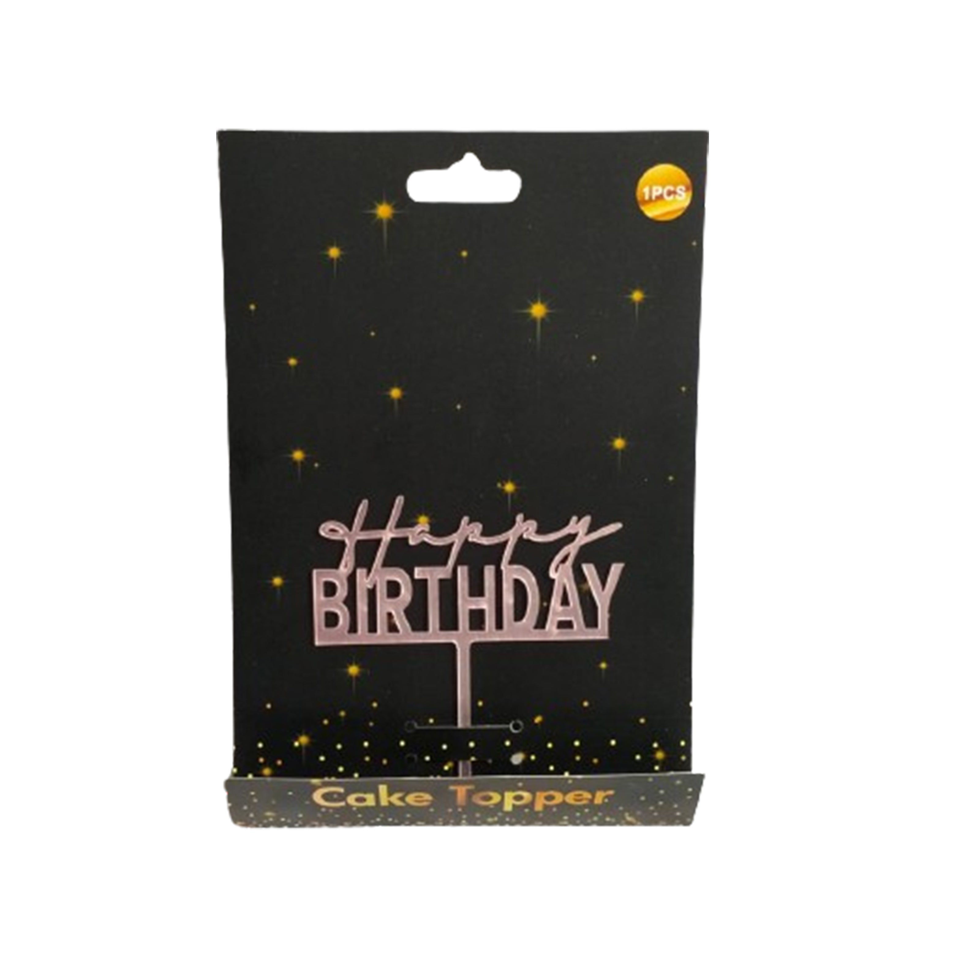 Rose Gold Acrylic Happy Birthday Cake Topper – Jiggles Party Store