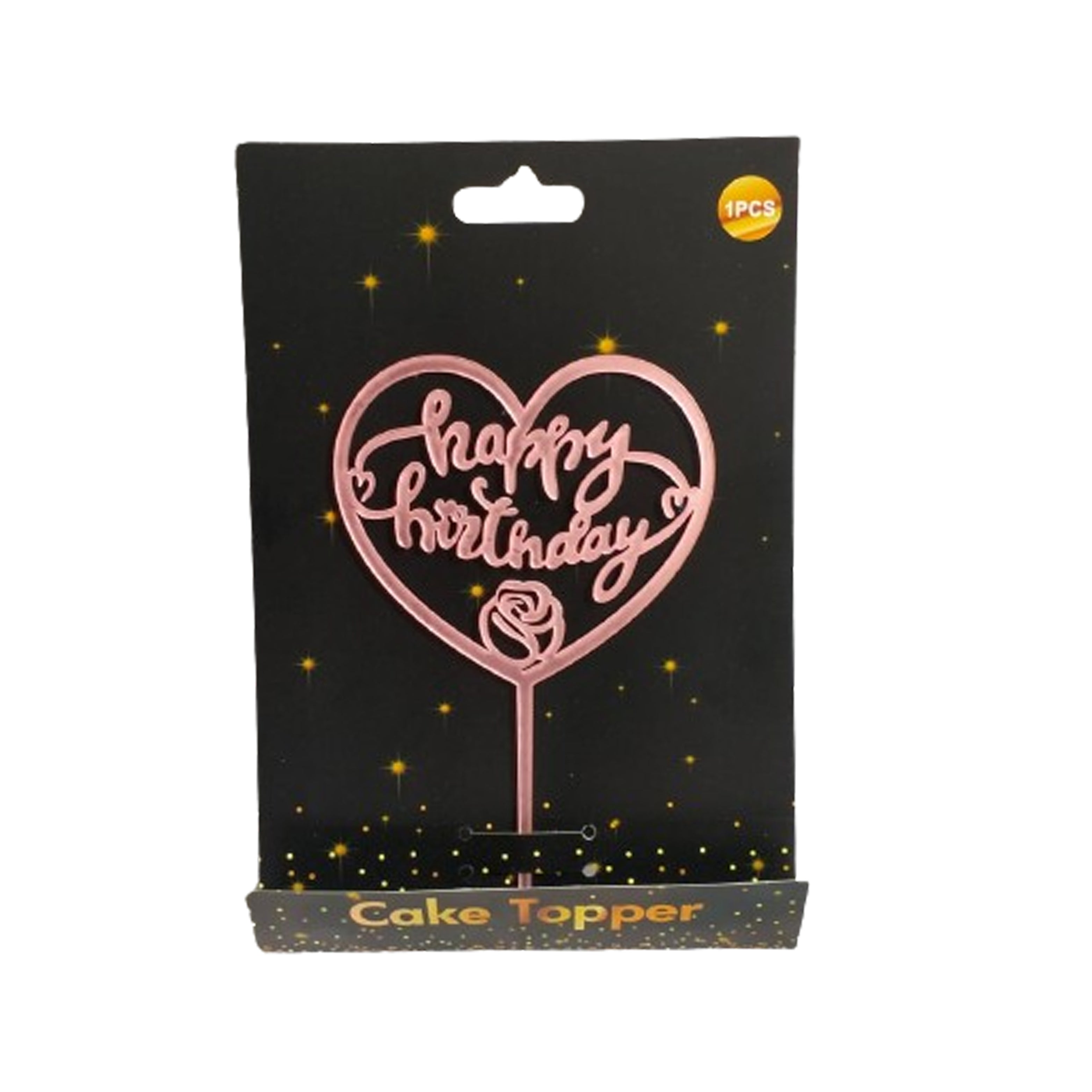 Rose Gold Acrylic Happy Birthday Cake Topper – Jiggles Party Store