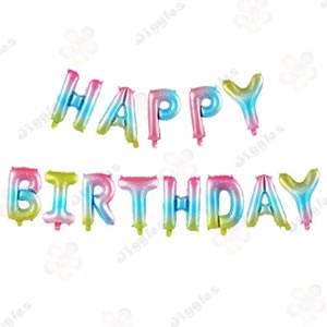 Happy Birthday Foil Balloon Set Gradient