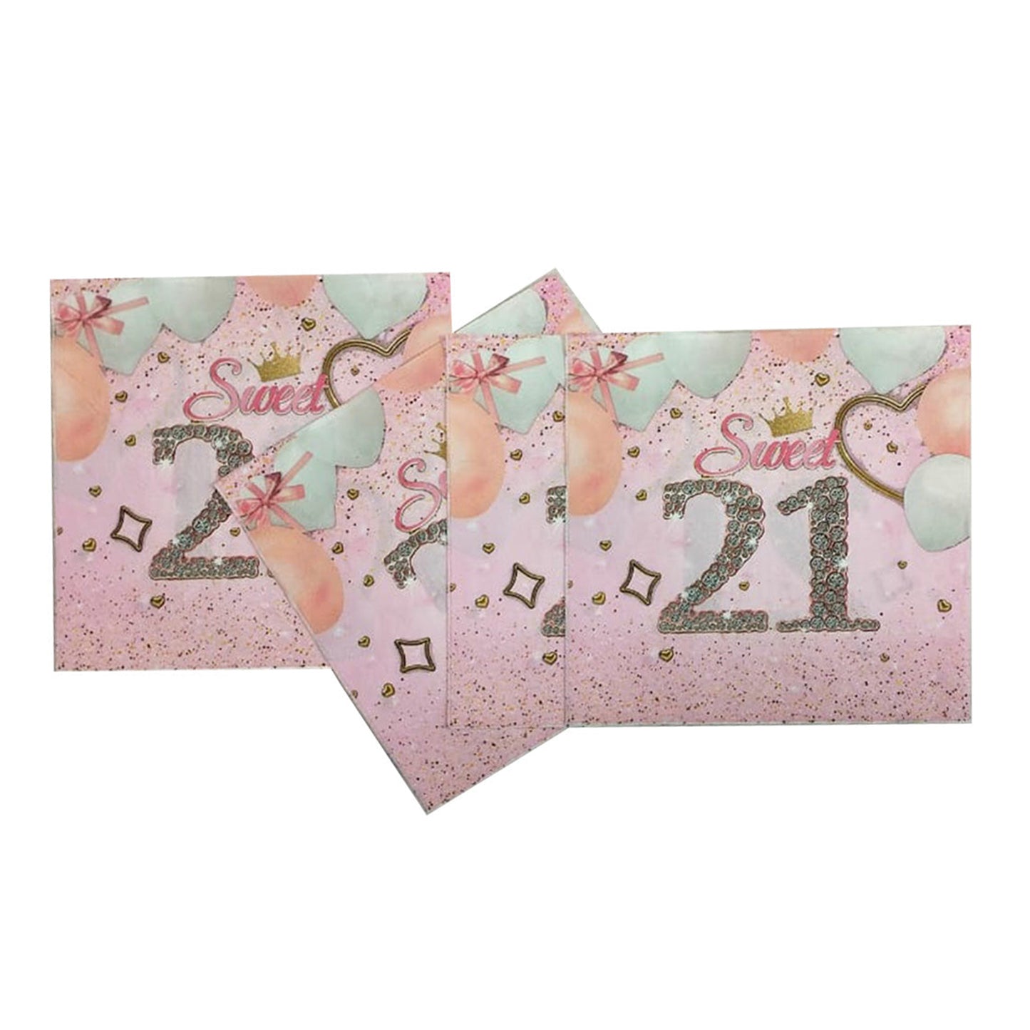 Sweet 21st Rose Gold Napkins