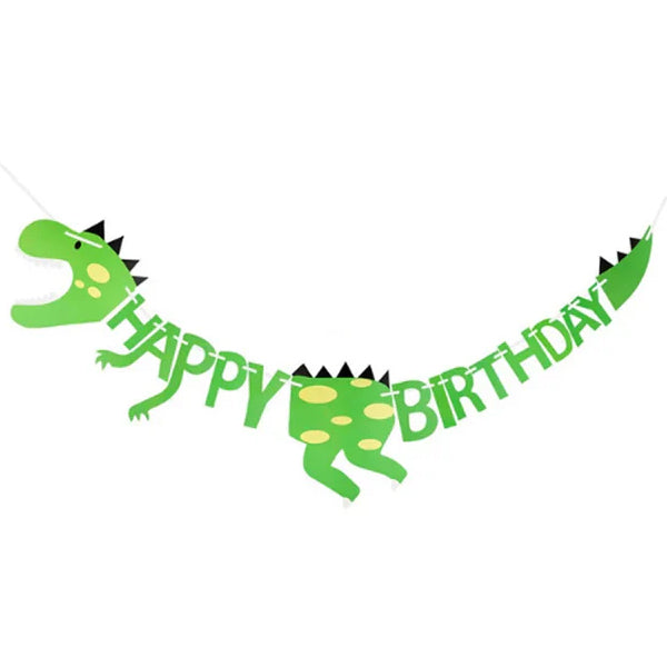 Green Dinosaur Happy Birthday Letter Banner