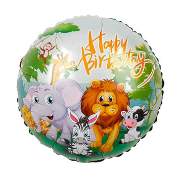 Jungle Safari Happy Birthday Foil Balloon