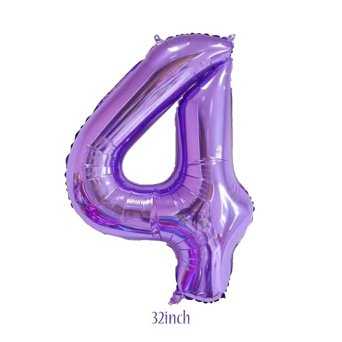 32 inch Purple Number 4 Foil Balloon