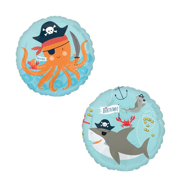 Pirate Shark & Octopus Foil Balloon