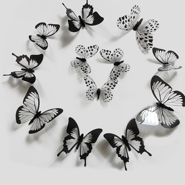 Black 3D Butterfly Decoration Pack