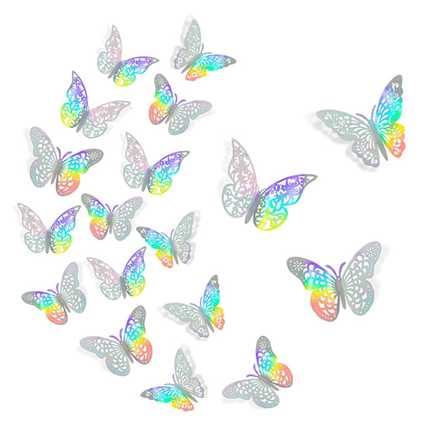 Silver 3D Butterfly Decoration Pack