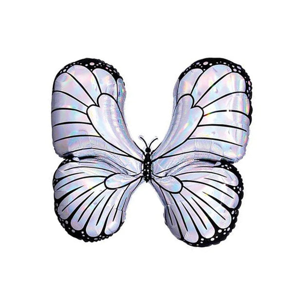 White and Black Butterfly Foil Balloon