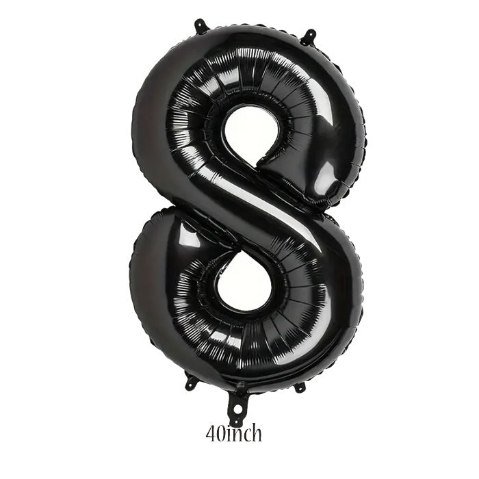 40 inch black number 8 foil balloon