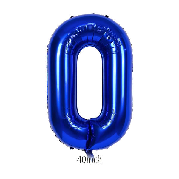 40 inch Dark Blue Number 0 Foil Balloon
