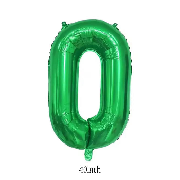 40 inch green foil number 0 balloon