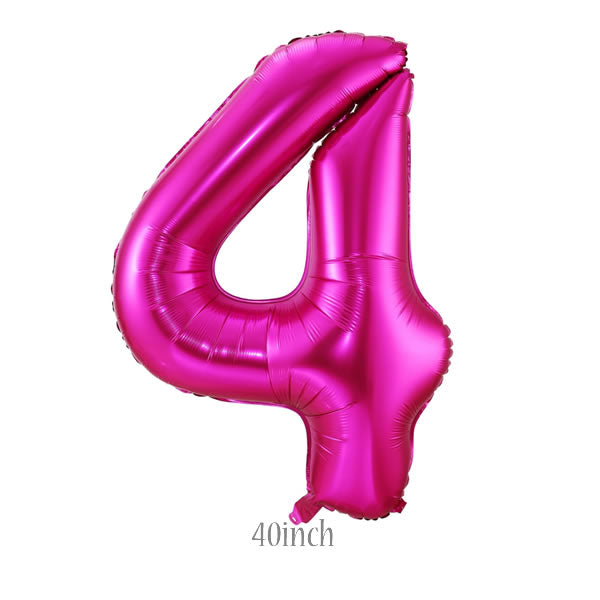 40 inch Hot Pink Number 4 Foil Balloon