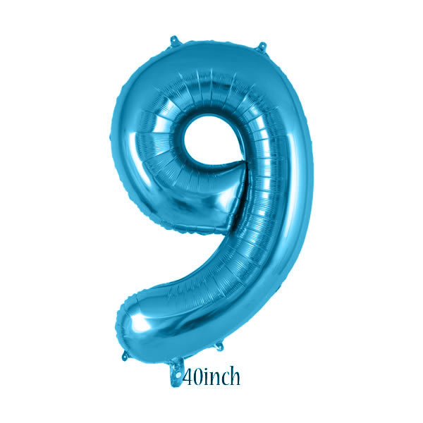 40 inch Light Blue Number 9 Foil Balloon