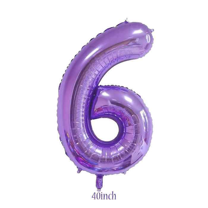 40 inch Purple Number 6 Foil Balloon