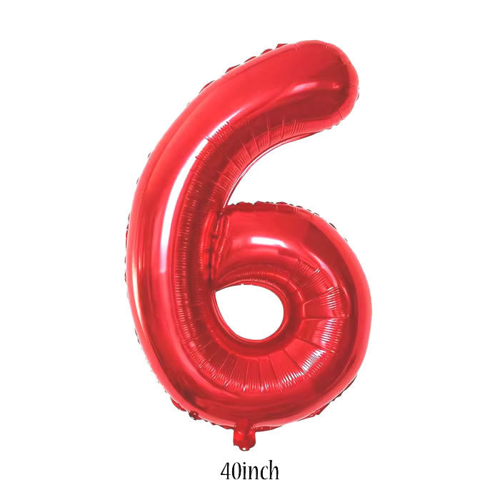 40 inch red number 6 foil balloon