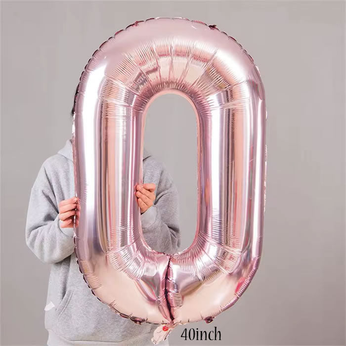 40 inch Rose Gold Number 0 Foil Balloon