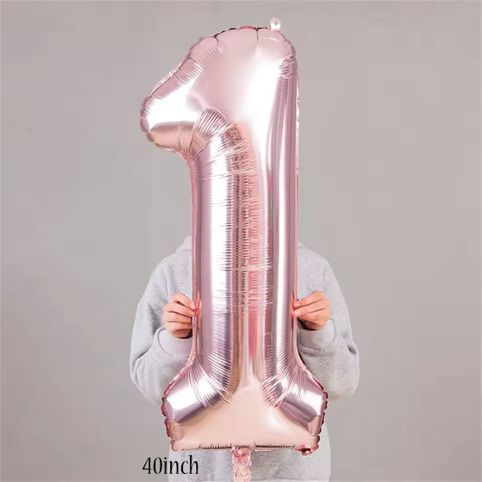 40 inch Rose Gold Number 1 Foil Balloon