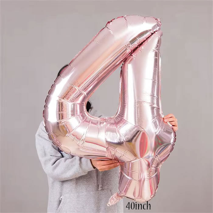 40 inch Rose Gold Number 4 Foil Balloon
