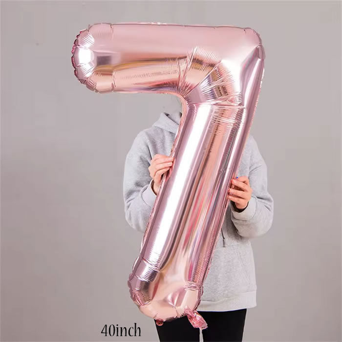 40 inch Rose Gold Number 7 Foil Balloon