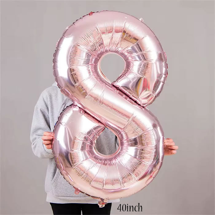 40 inch Rose Gold Number 8 Foil Balloon