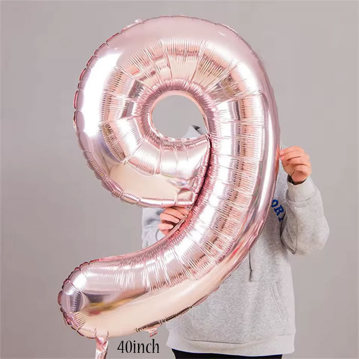40 inch Rose Gold Number 9 Foil Balloon