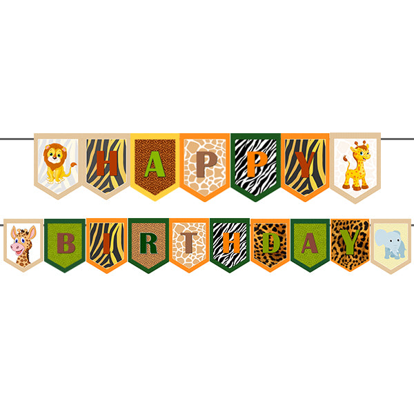 Safari / Jungle Happy Birthday Letter Banner
