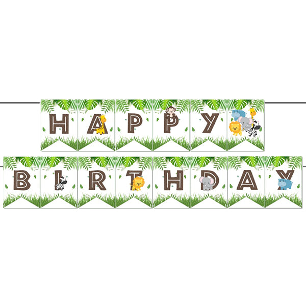 Jungle / Safari Happy Birthday Letter Banner