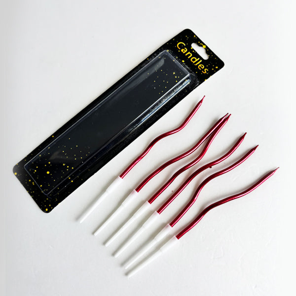Red Twisted Curved Spiral Candles