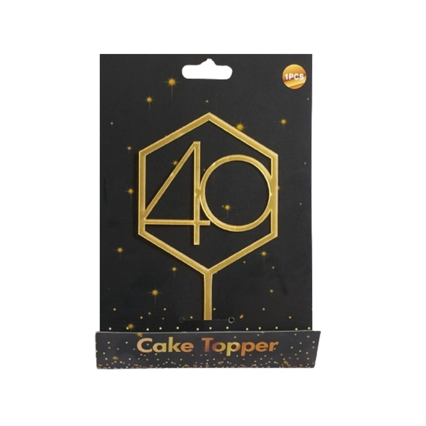 Gold Acrylic 40 Cake Topper