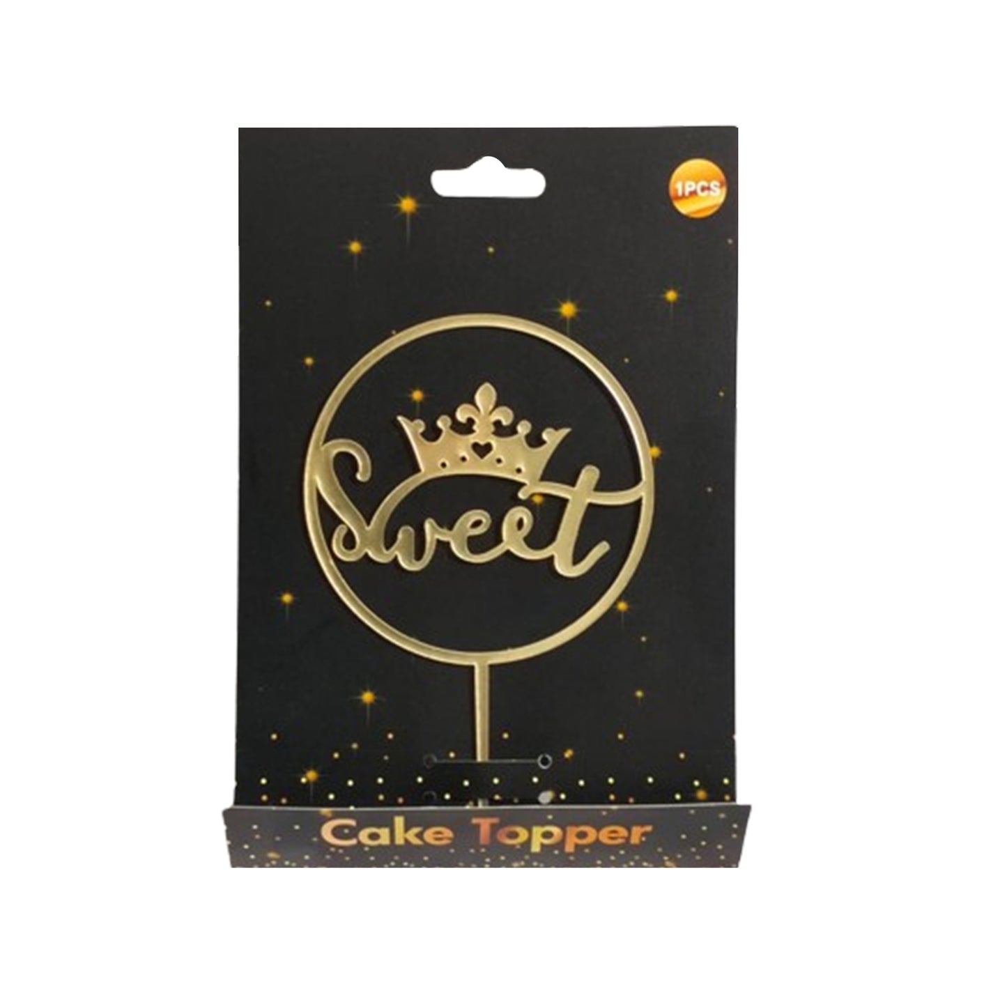 Gold Acrylic Sweet Geometric Cake Topper