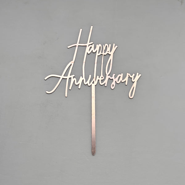 Pink Happy Annivesary Cake Topper