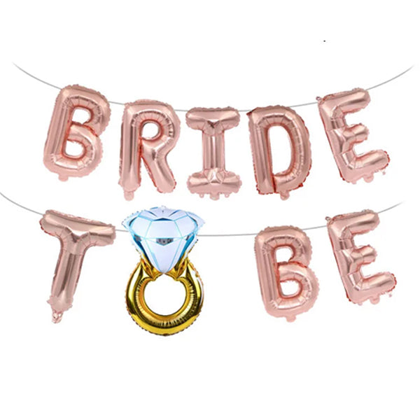 Bride To Be Foil Letter Balloon Set Rose Gold 16"