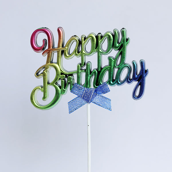Rainbow Colour Plastic Happy Birthday Cake Topper