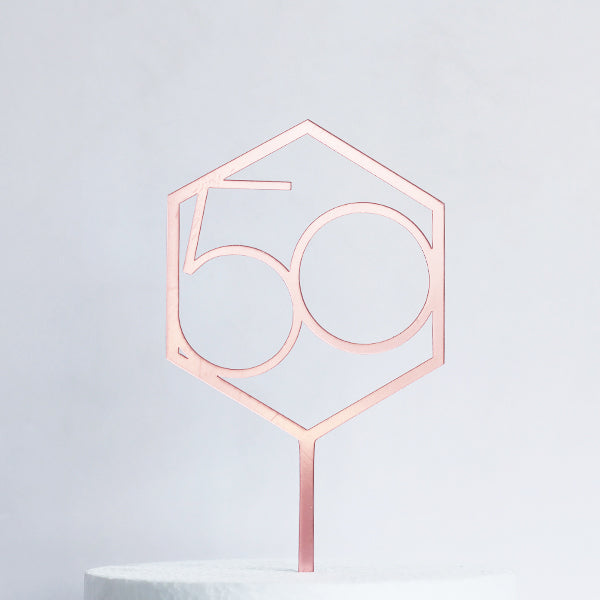 Rose Gold Acrylic 50 Cake Topper