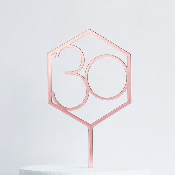 Rose Gold Acrylic 30 Cake Topper