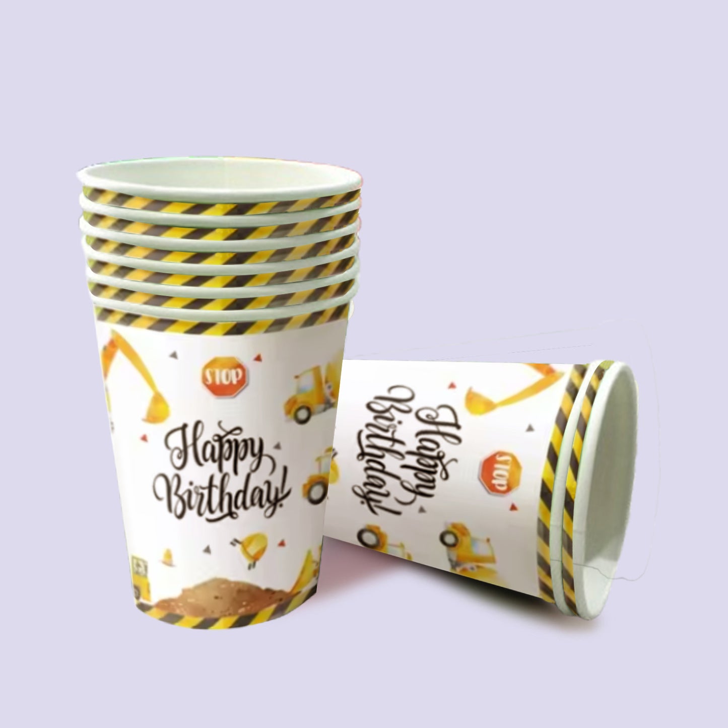 Construction Vehicle Paper Cups