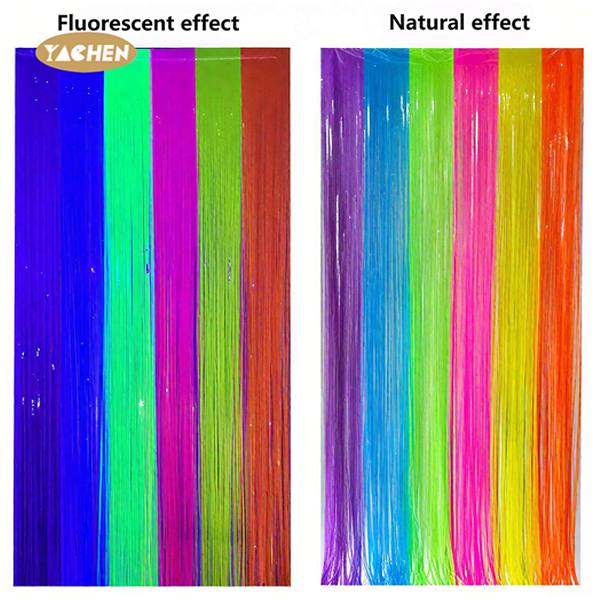 Fluorescent Pastel Purple Foil Fringe Curtain