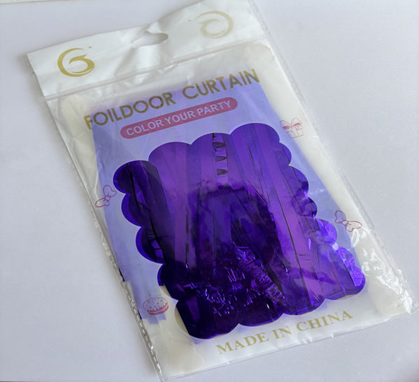Matte Purple Foil Fringe Curtain