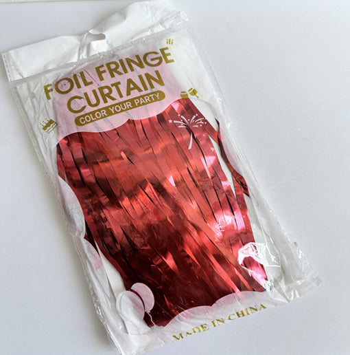 Matte Red Foil Fringe Curtain