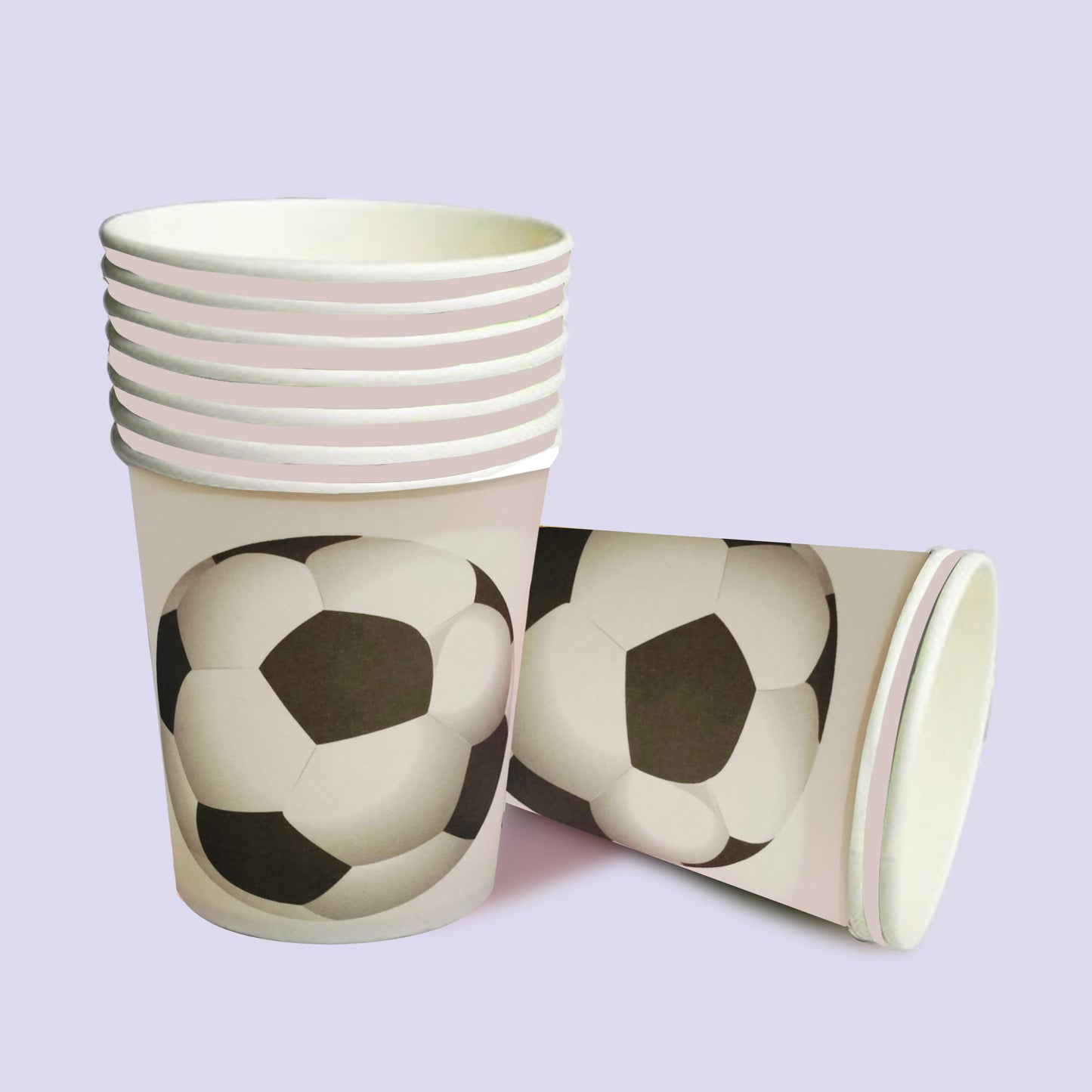 Football Paper Cups Black and White