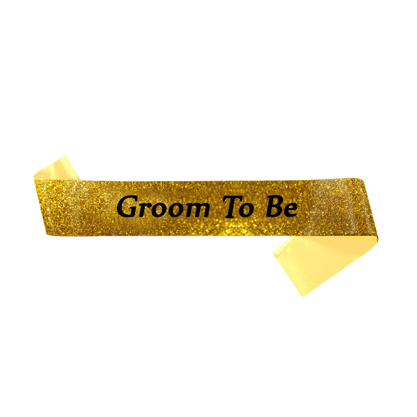 Groom To Be Gold Sash with Black Text