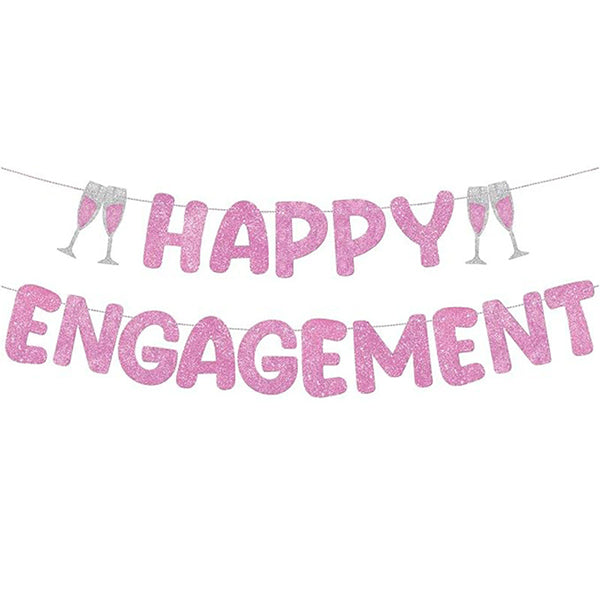 Rose Gold Happy Engagement Banner