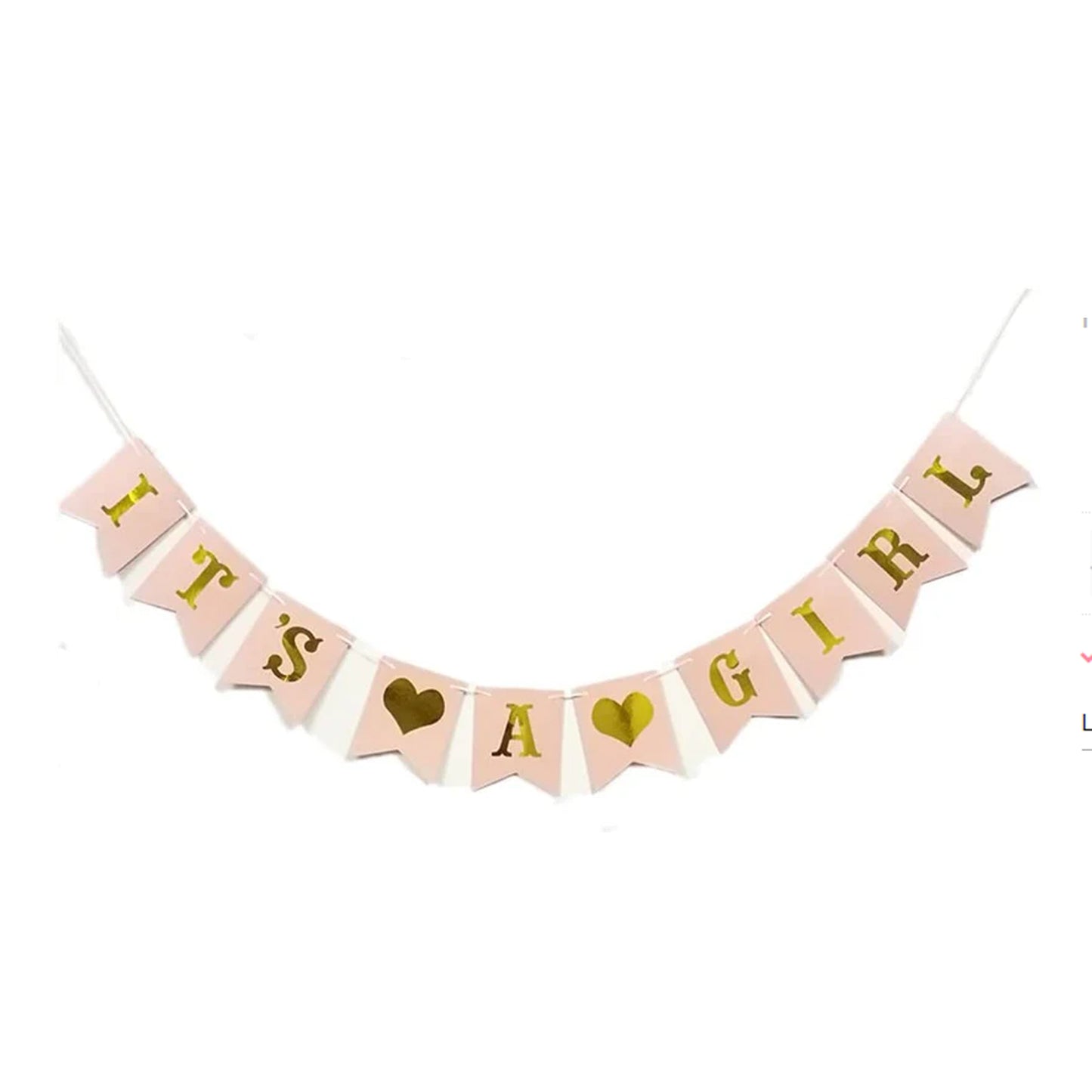 Pink It's A Girl Banner