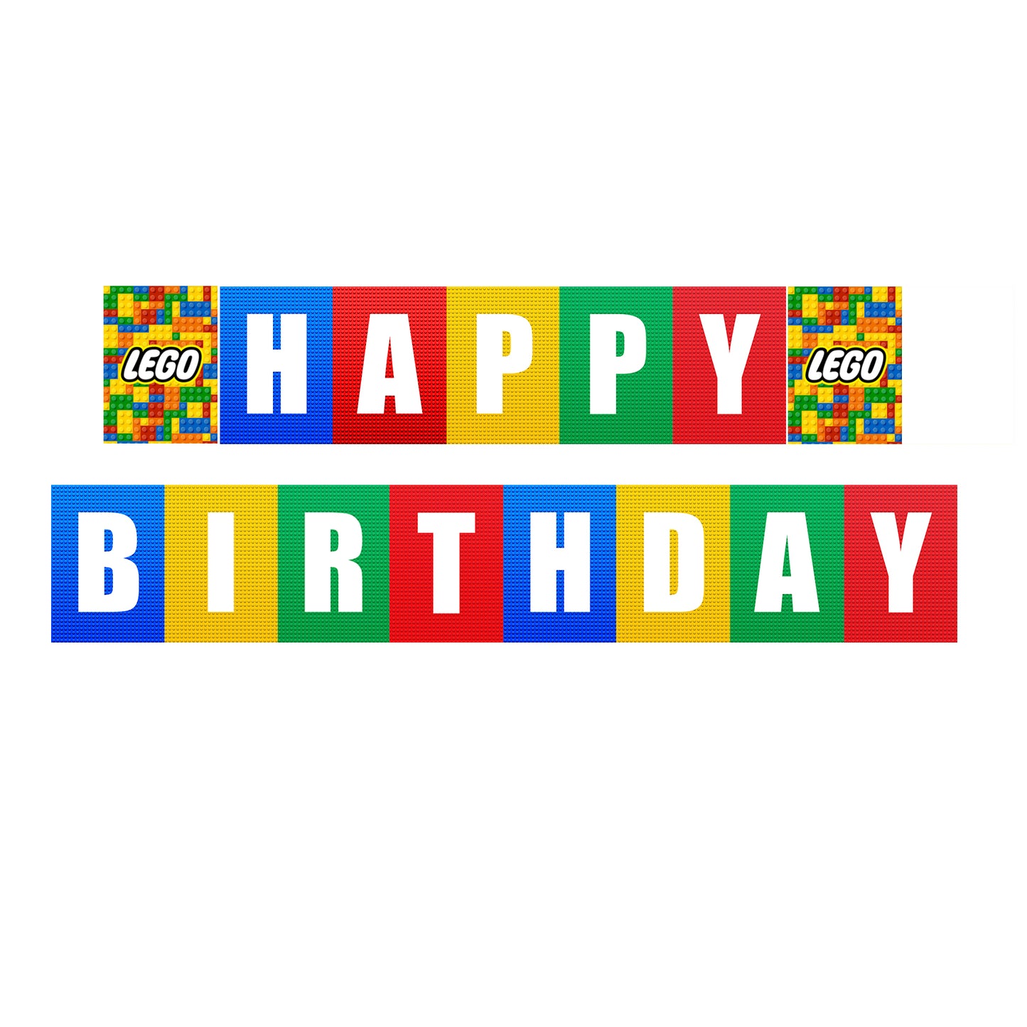 Lego Building Block Happy Birthday Letter Banner
