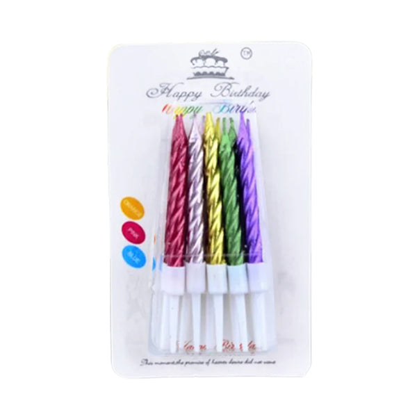 Metallic Chrome Assorted Colour Candles