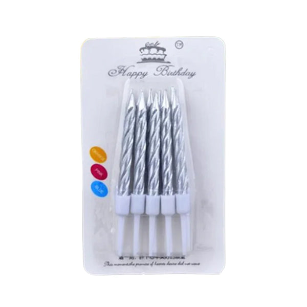 Metallic Chrome Silver Colour Candles