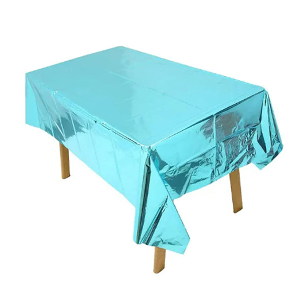 Light Blue Foil Metallic Tablecover