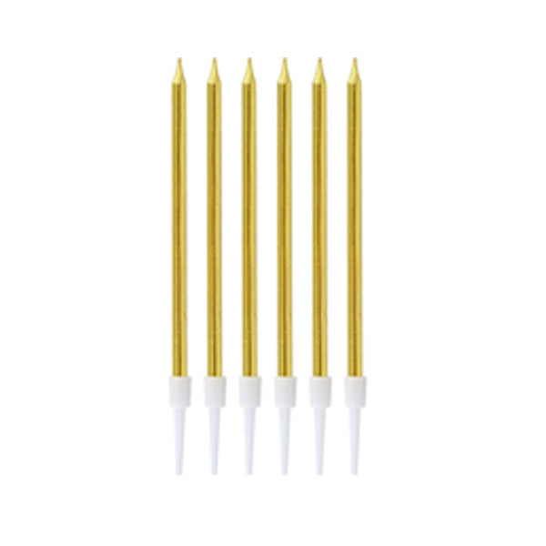 Metallic Gold Slim, Long Candles