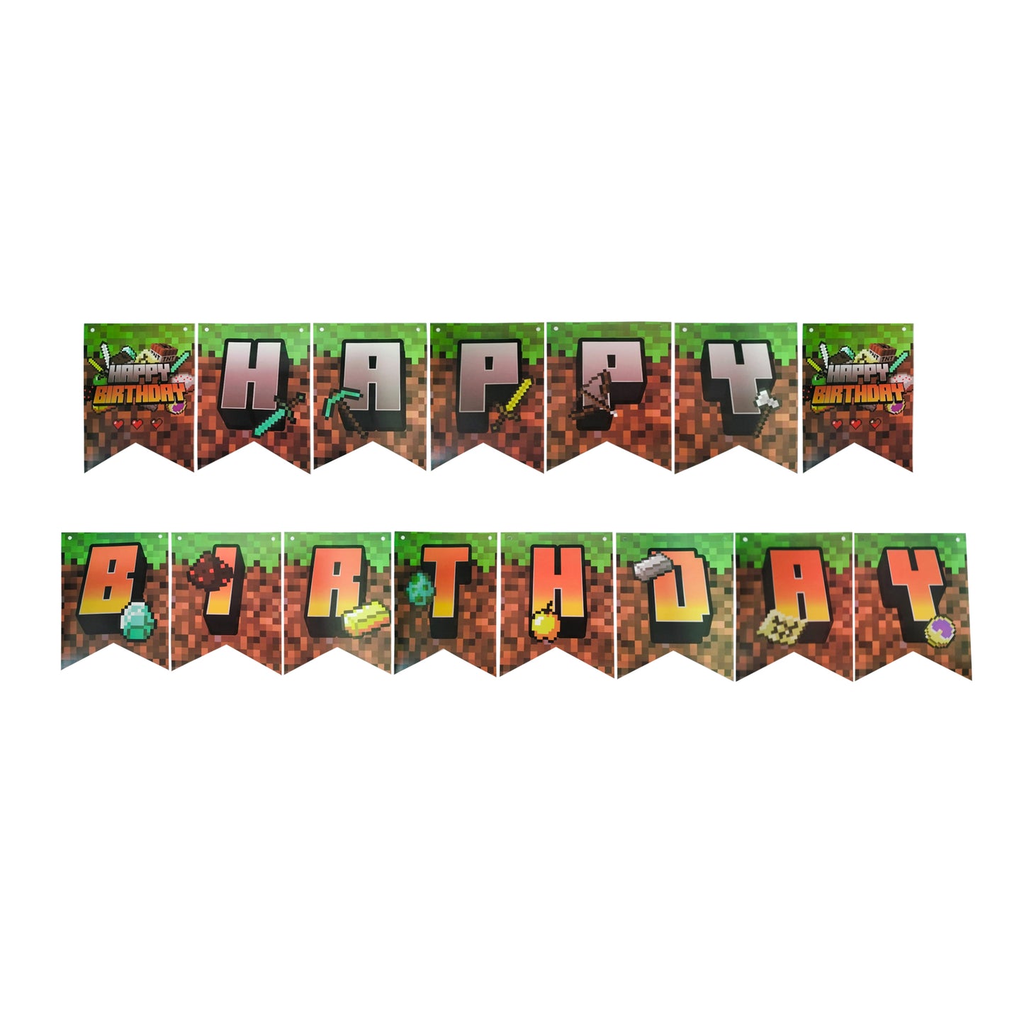 Minecraft Birthday Letter Banner