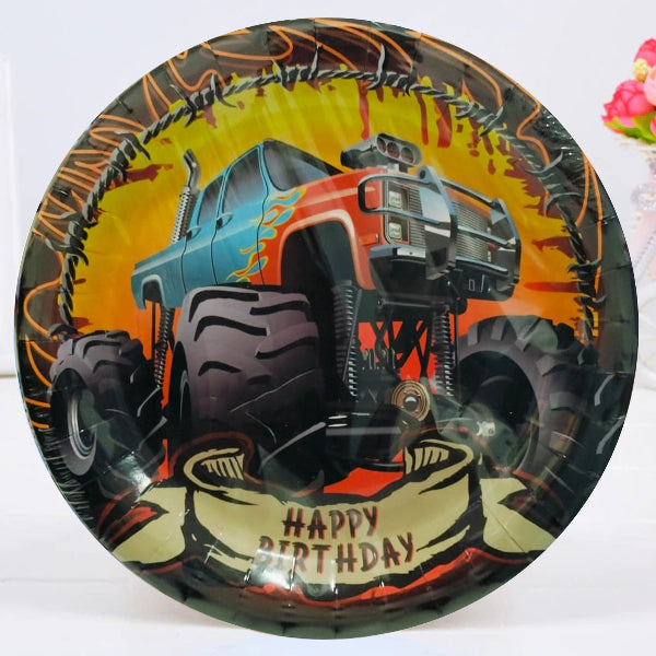 Monster Truck Paper Plates