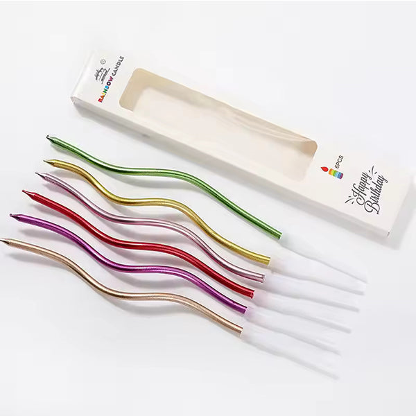 Multi Color Twisted Curved Spiral Candles